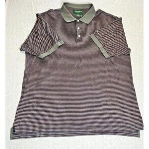 Eddie Bauer Shirt Mens XL Short Sleeve Golf Lightweight Polo Stitch Pattern